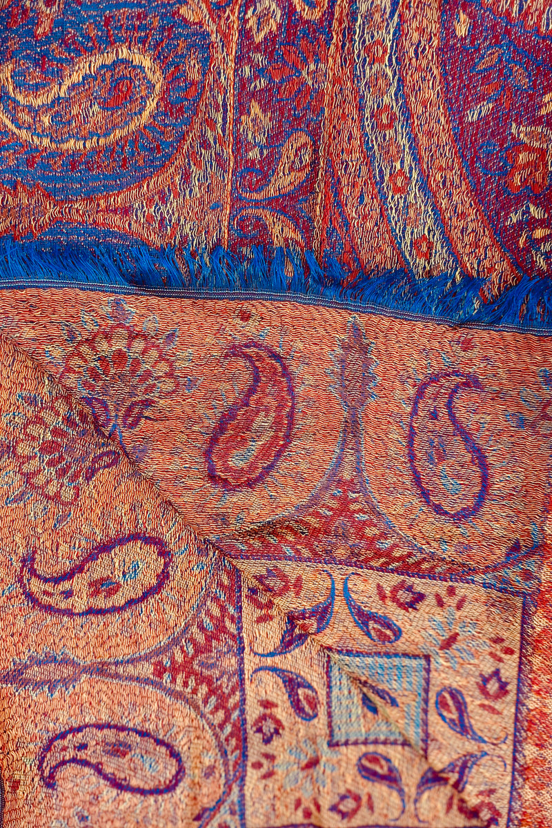 Cashmere & Bamboo Scarf In Rusty Cyan
