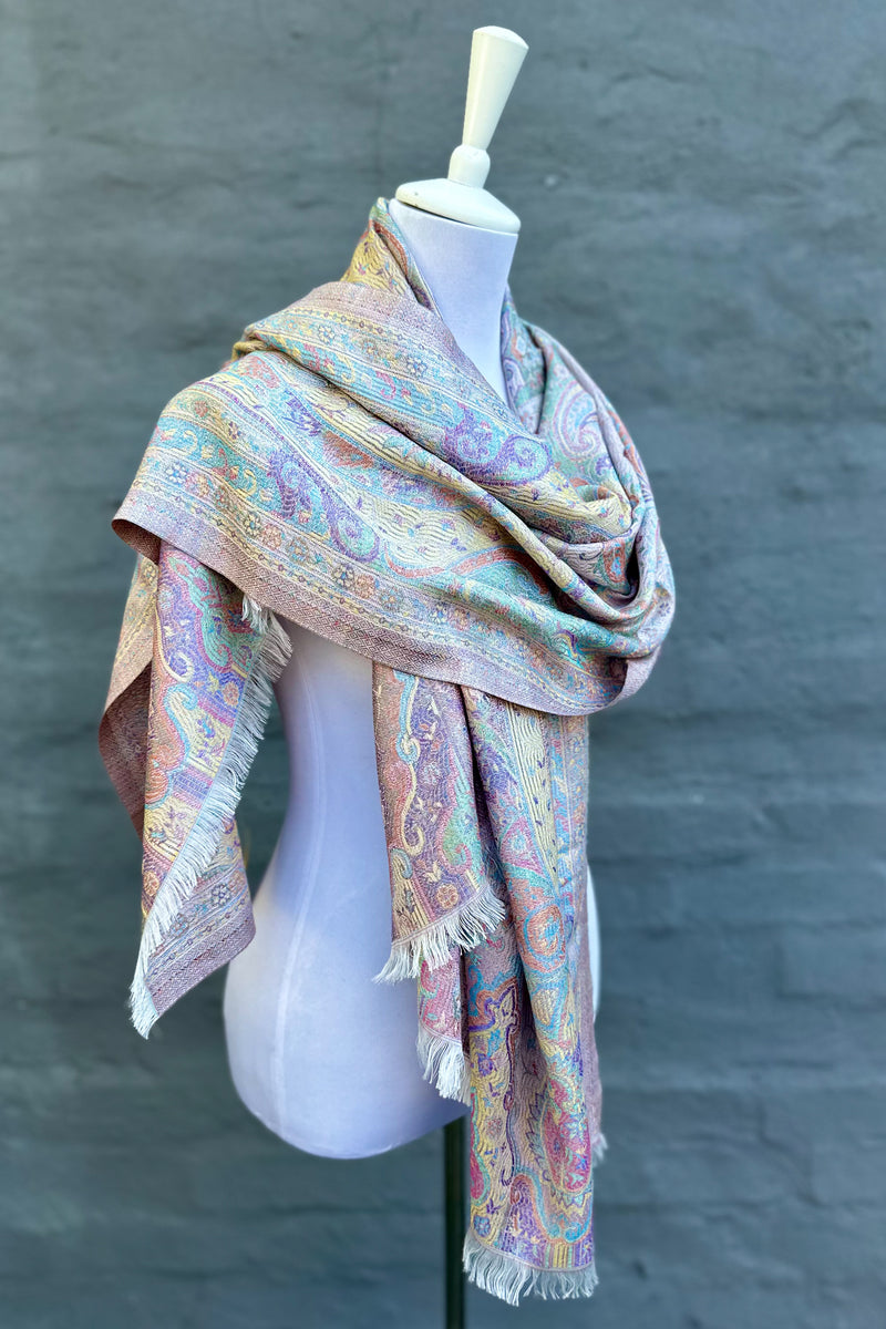 Cashmere & Bamboo Scarf In Moroccan Pastels