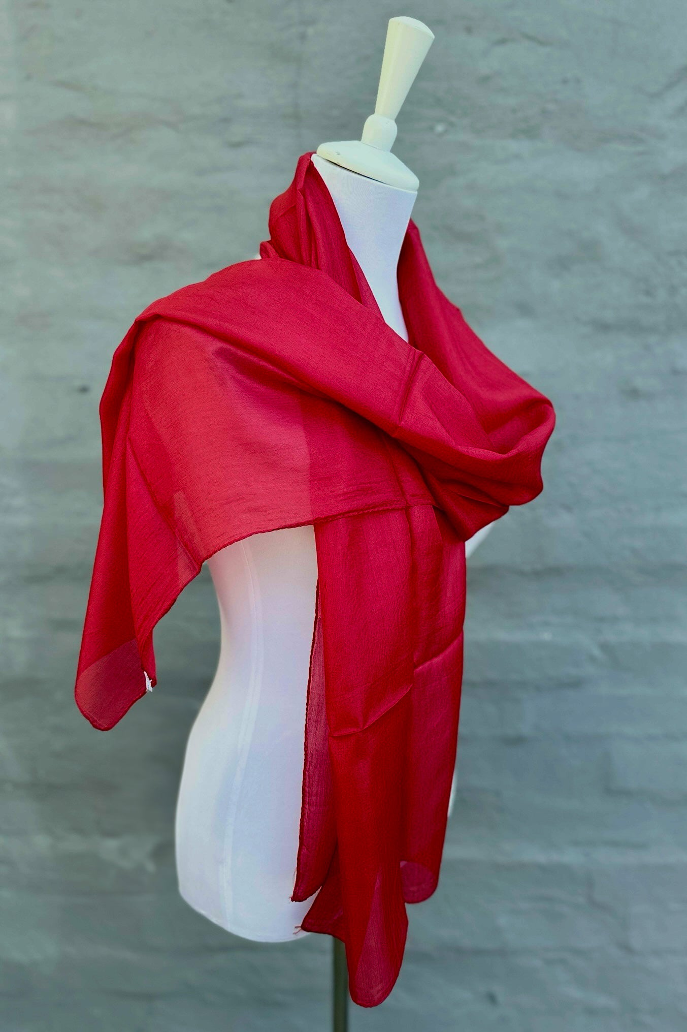 Silk Scarf In Crimson