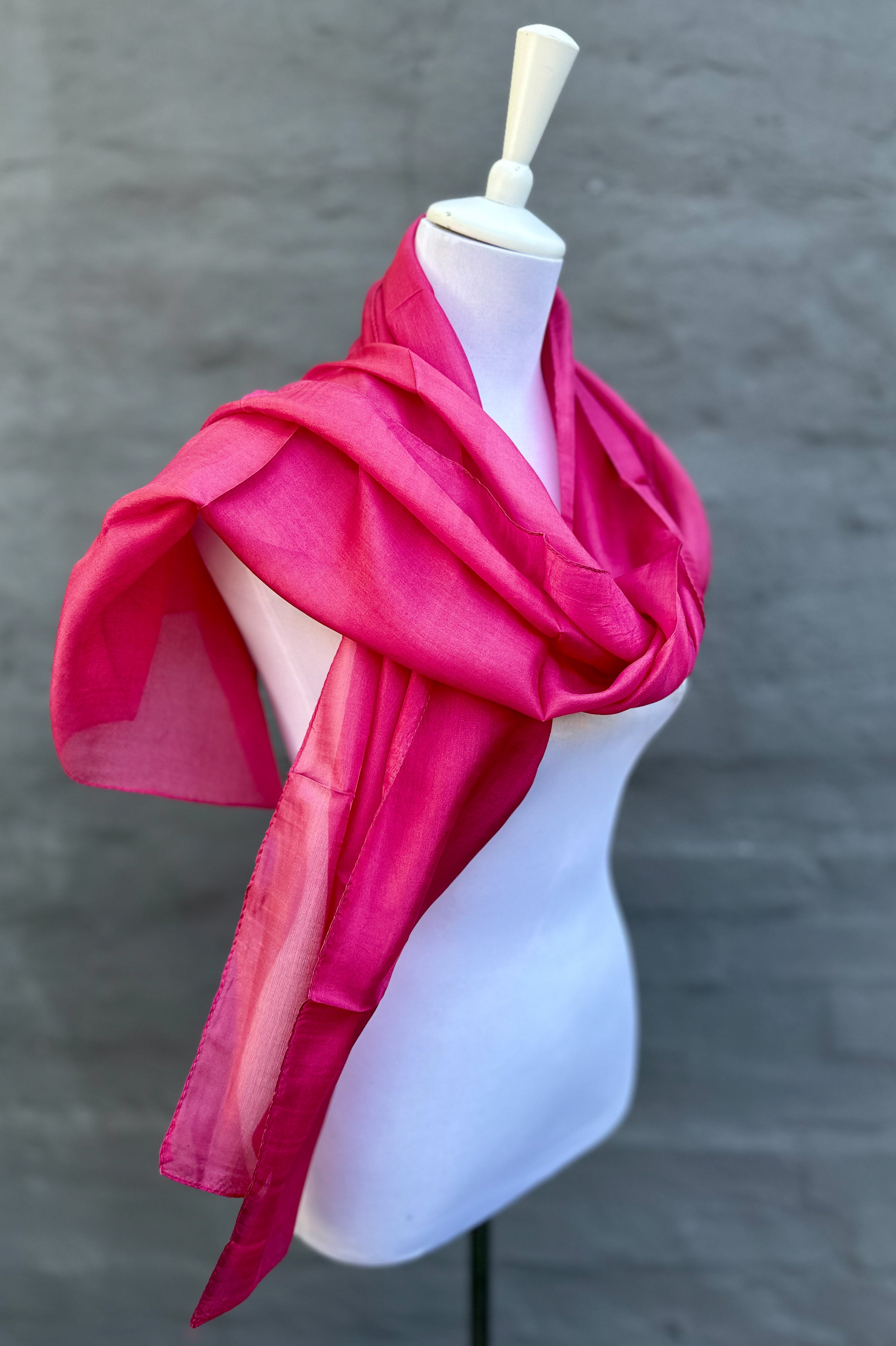 Silk Scarf In Pink Salmon