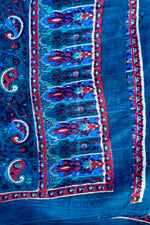 Silk Scarf In Navy Paisley
