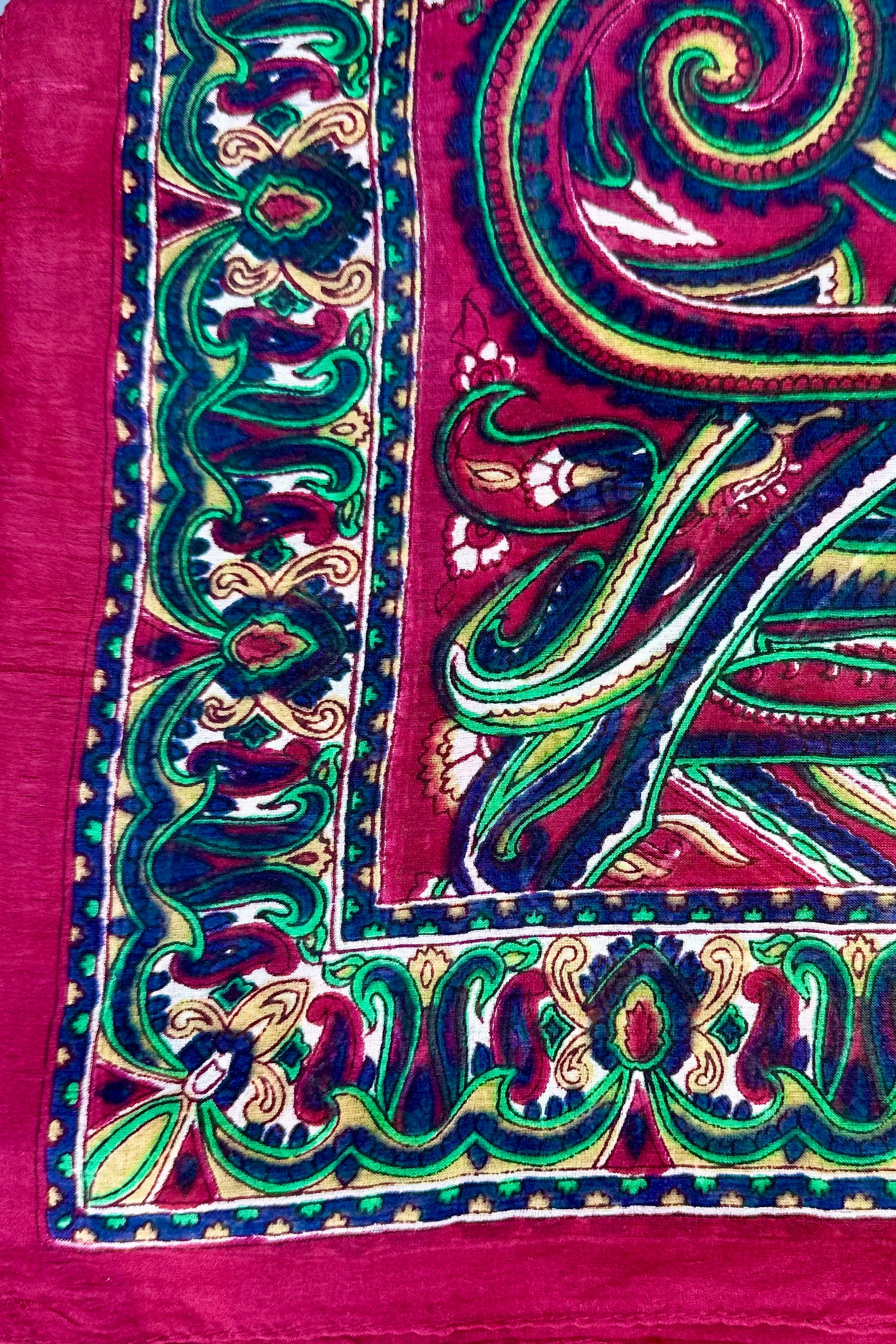 Silk Scarf In Burgundy Paisley
