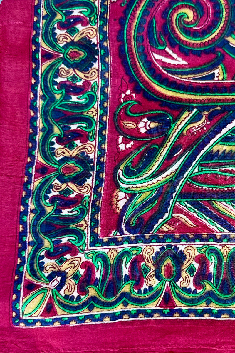 Silk Scarf In Burgundy Paisley