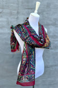 Silk Scarf In Burgundy Paisley