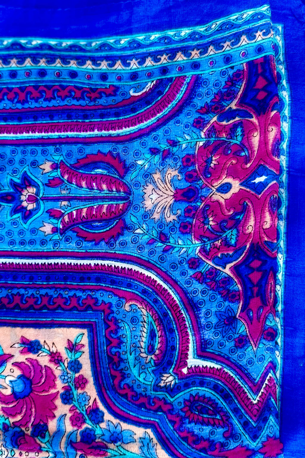 Silk Scarf In Azure Blue