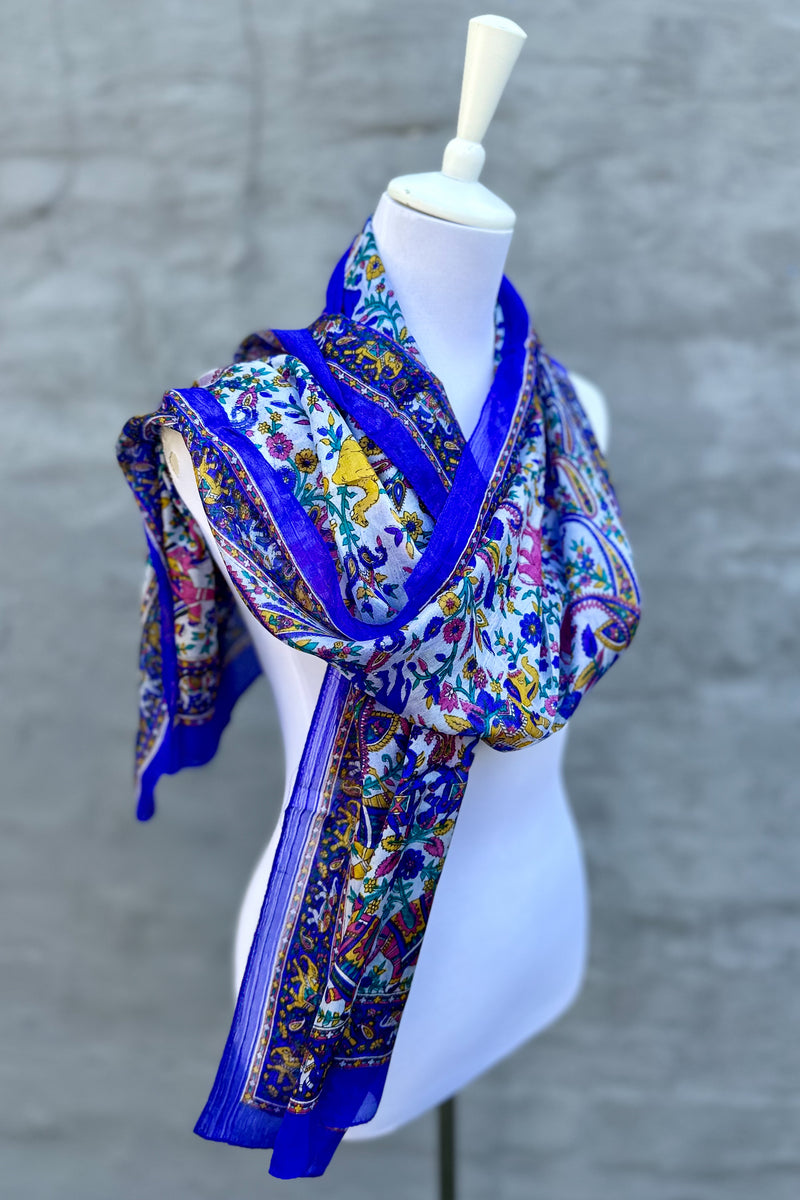 Silk Scarf In Blueberry