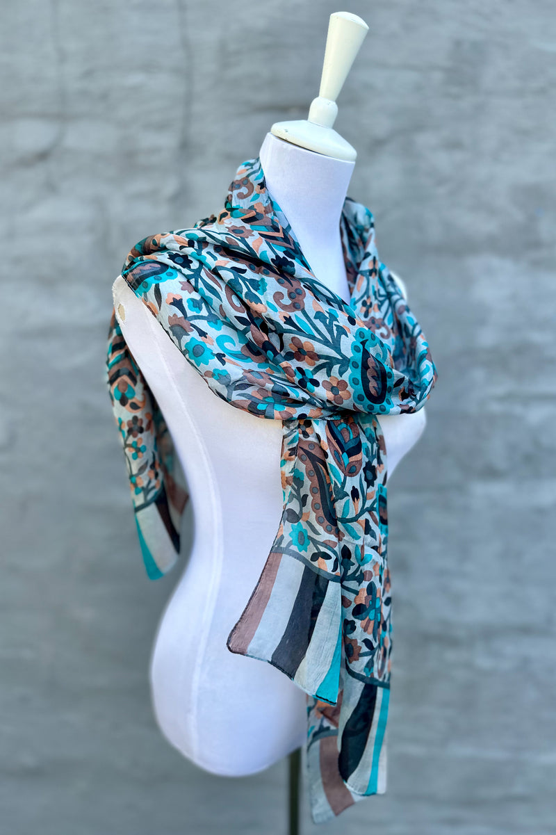 Silk Scarf In Botanical Beauty