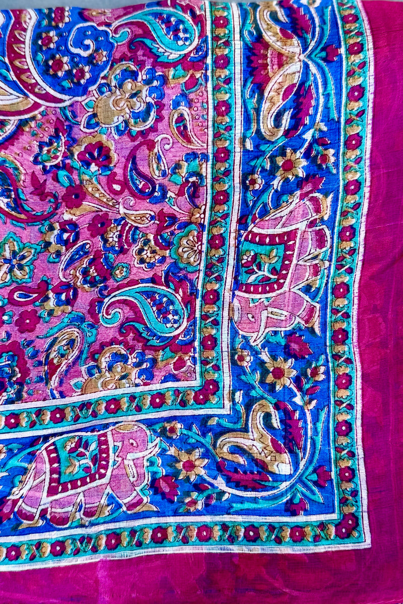 Silk Scarf In Cerise Paisley