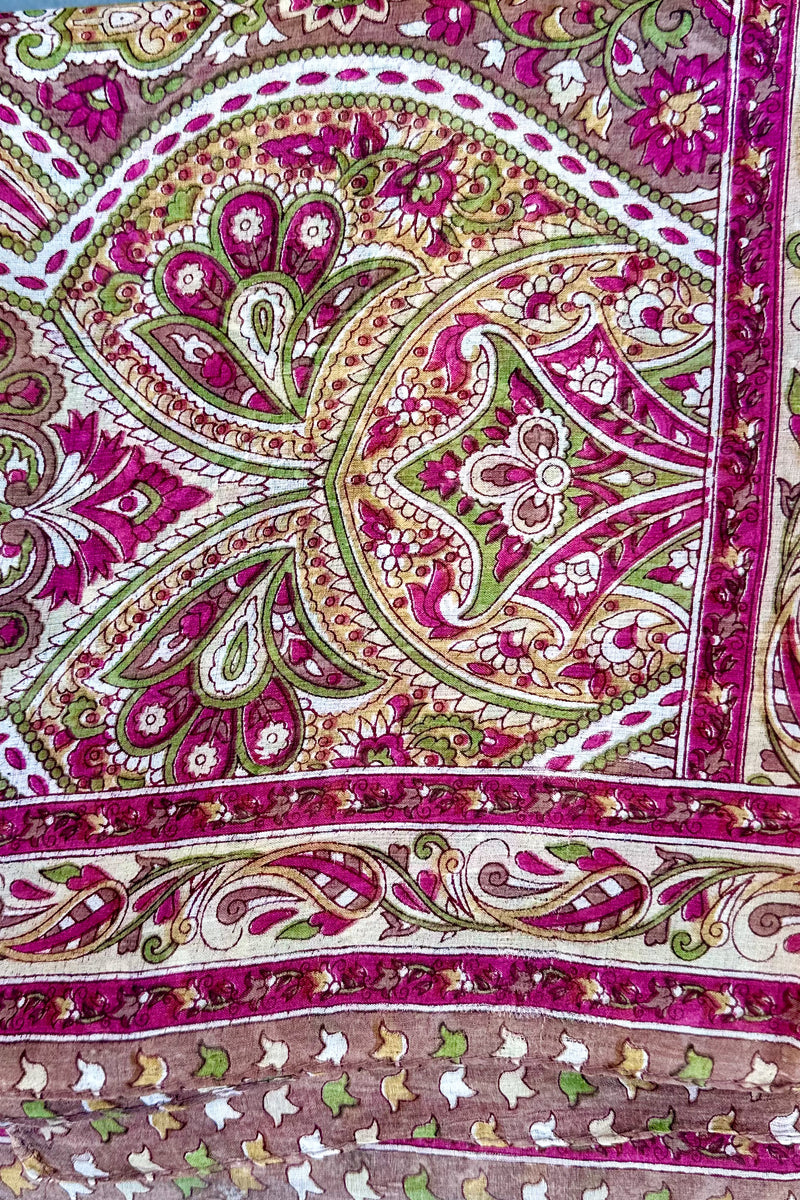 Silk Scarf In Cocoa Paisley