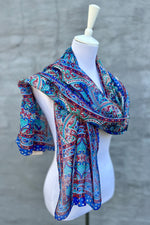 Silk Scarf In Cool Cobalt