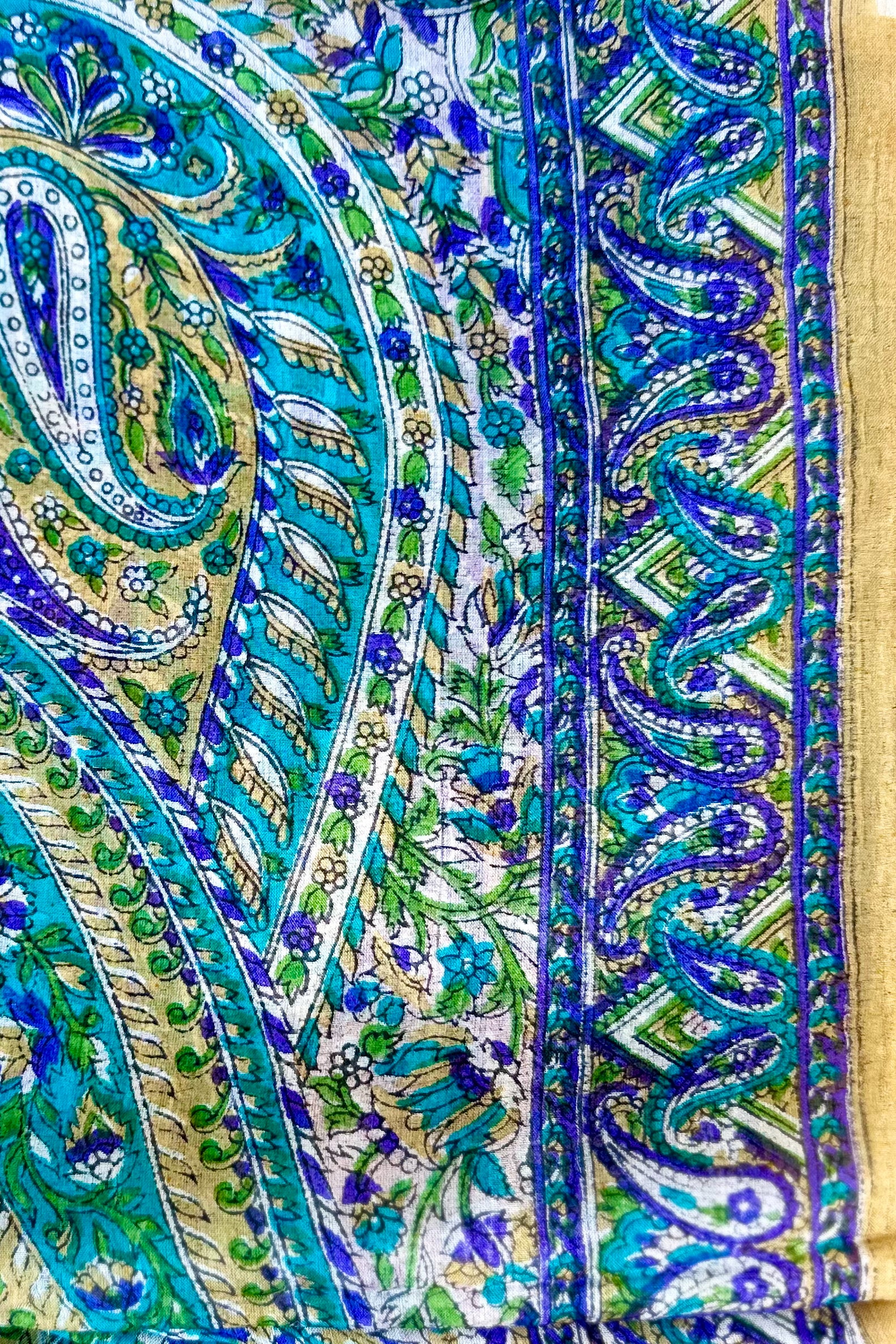 Silk Scarf In Golden Ocean