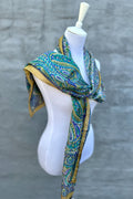 Silk Scarf In Golden Ocean