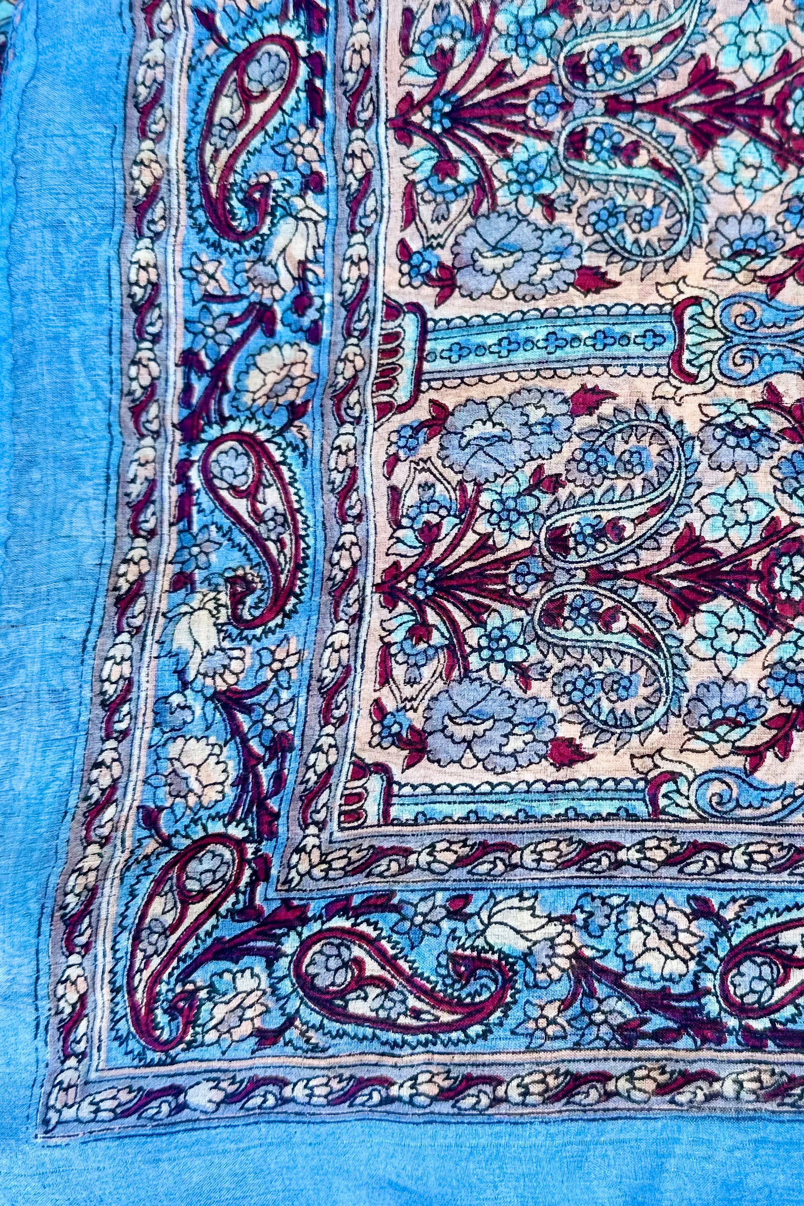 Silk Scarf In Sky Paisley