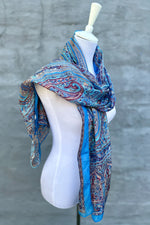 Silk Scarf In Sky Paisley