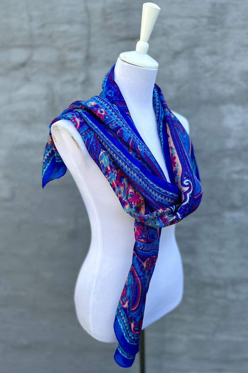 Silk Scarf In Lovely Lapis