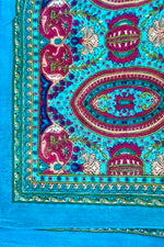 Silk Scarf In Teal & Wine
