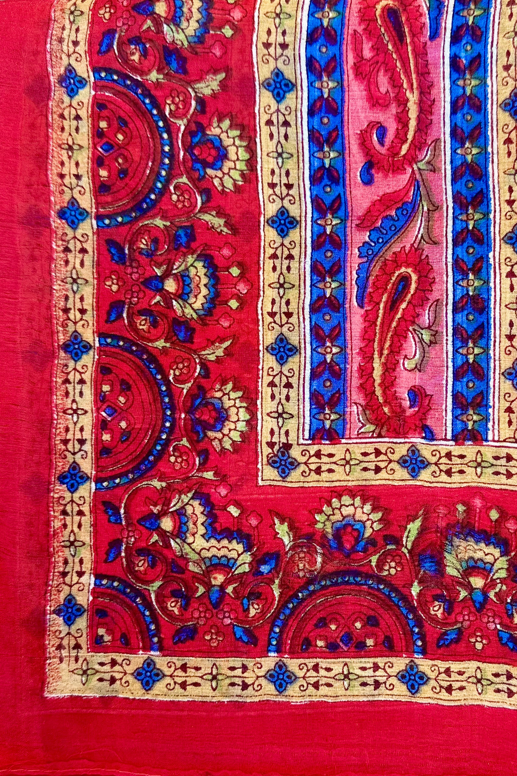 Silk Scarf In Scarlet Paisley