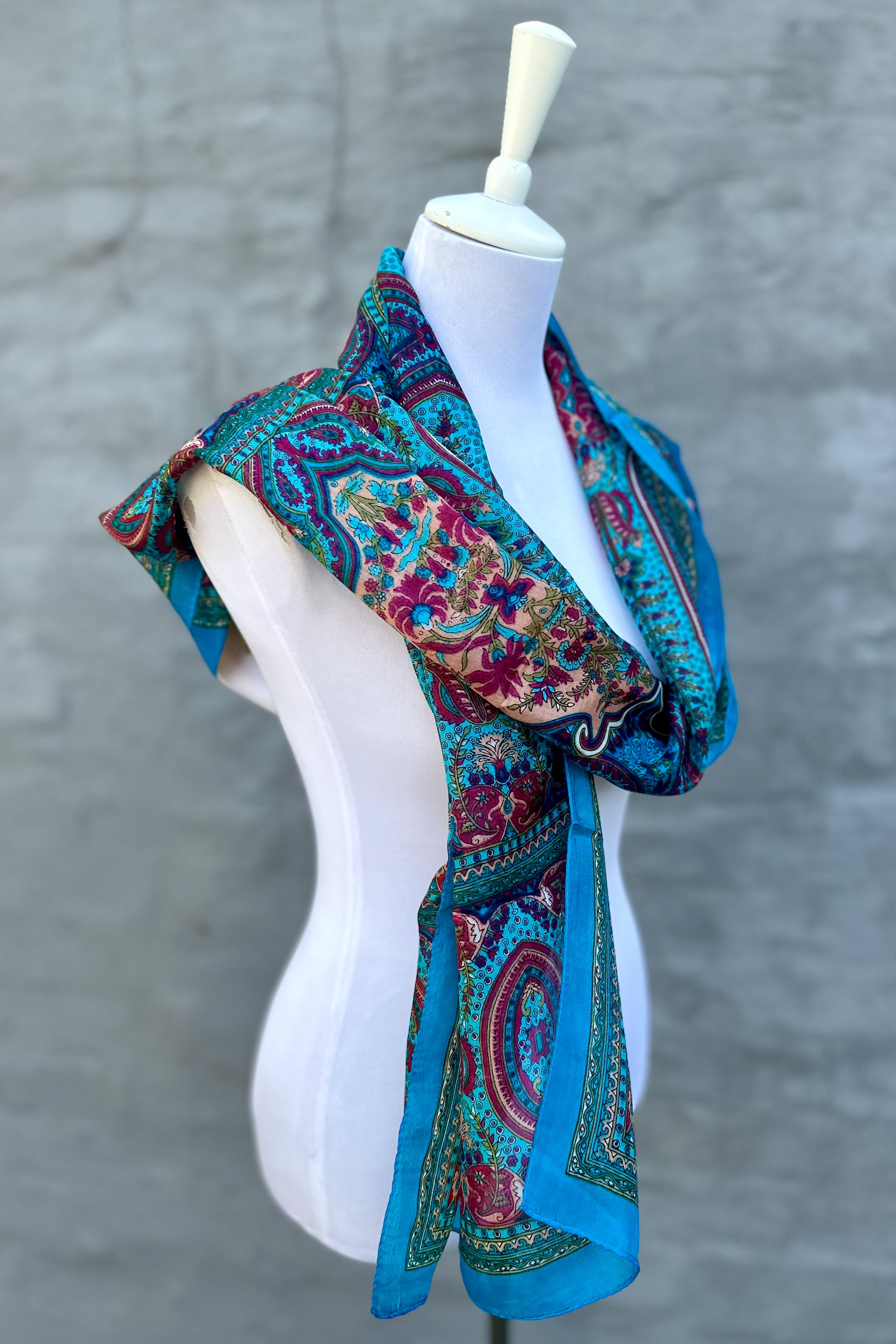 Silk Scarf In Cerulean