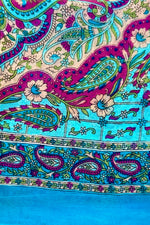 Silk Scarf In Aqua Paisley