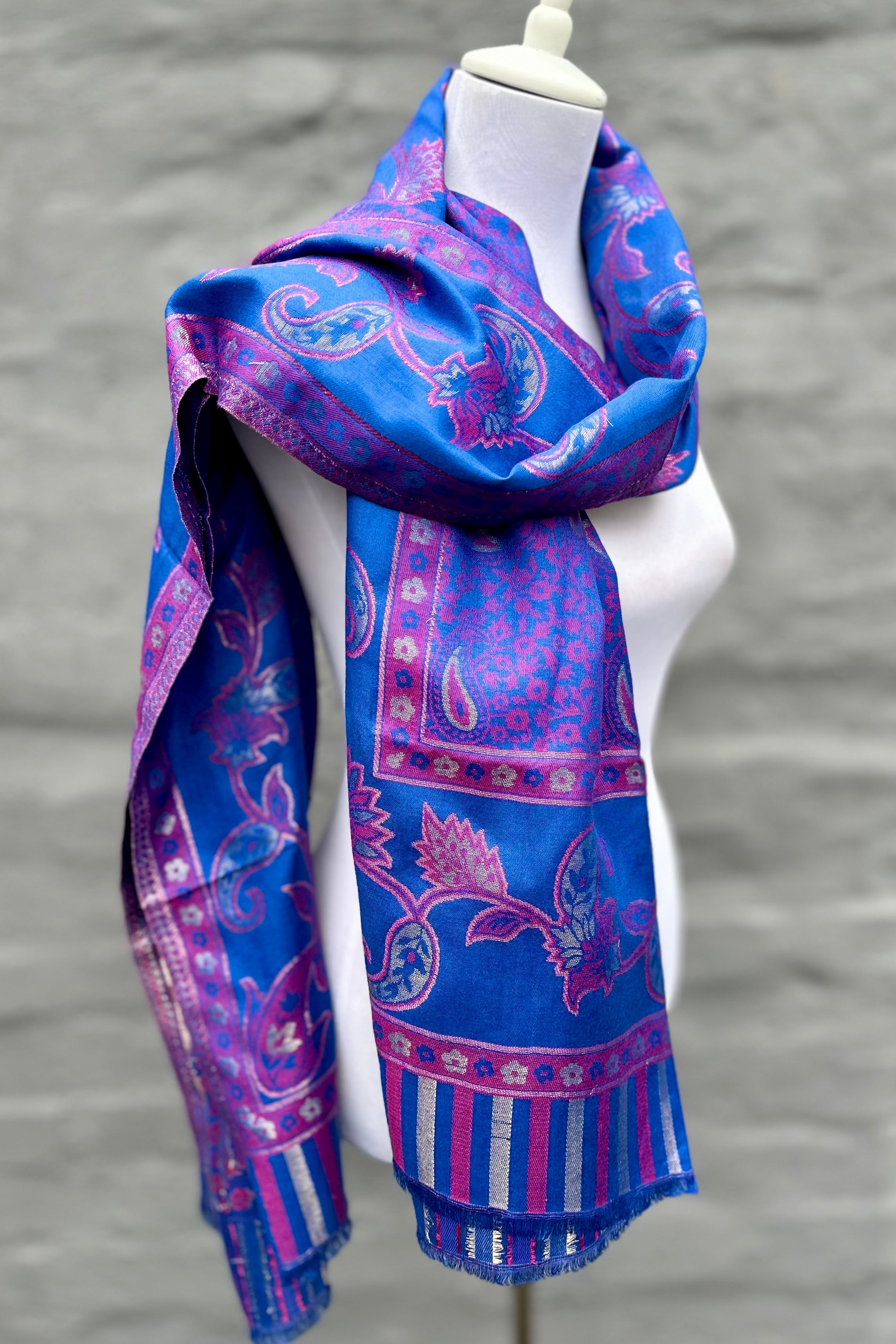Cashmere & Bamboo Scarf In Ultramarine