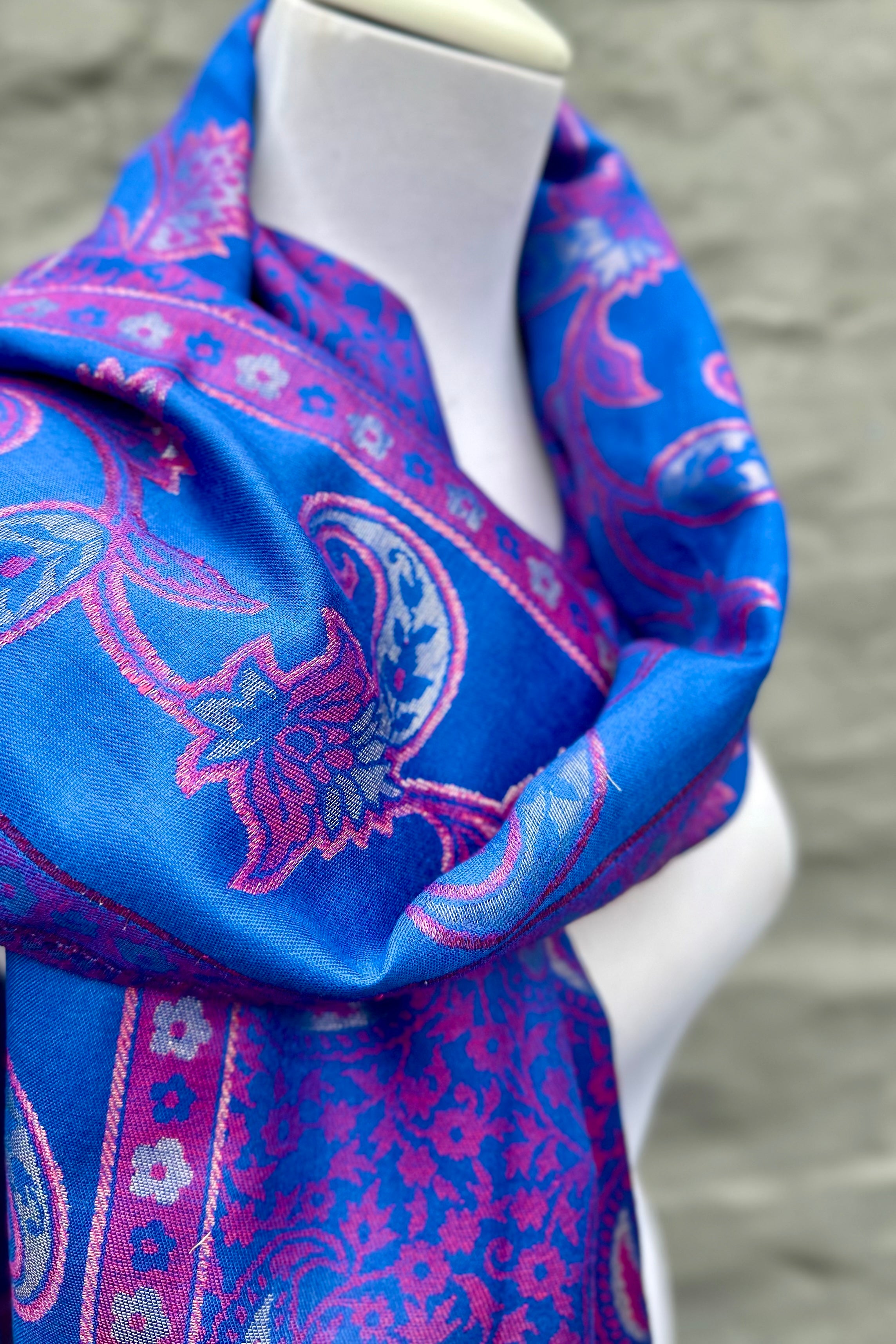 Cashmere & Bamboo Scarf In Ultramarine
