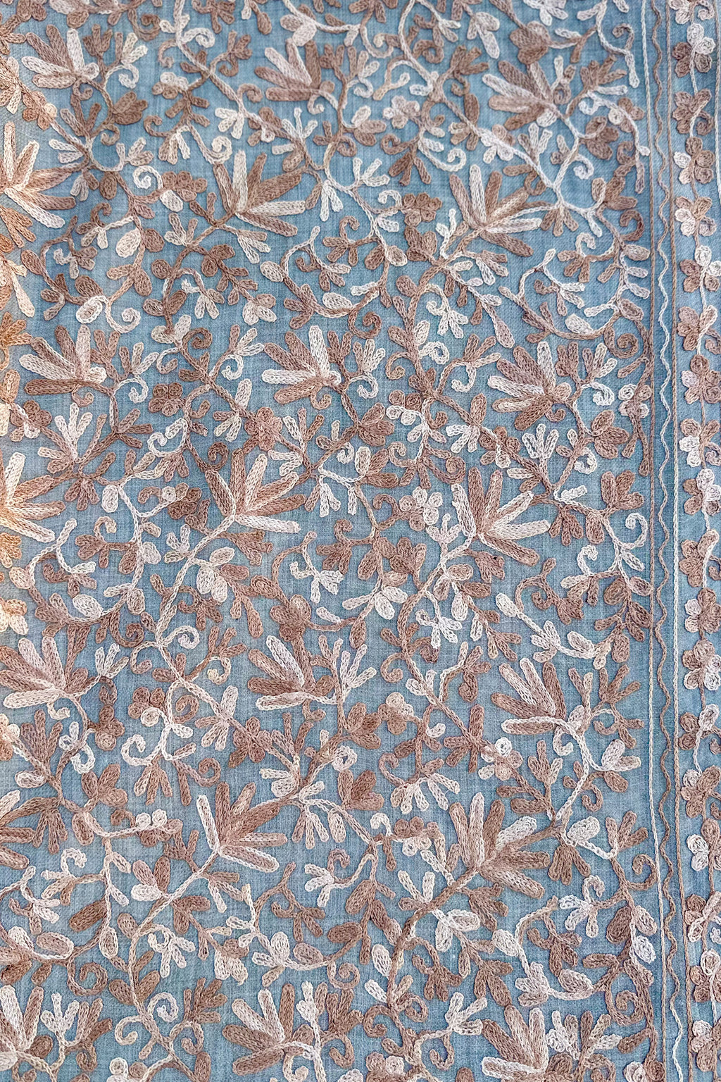 Embroidered Pashmina In Naturals