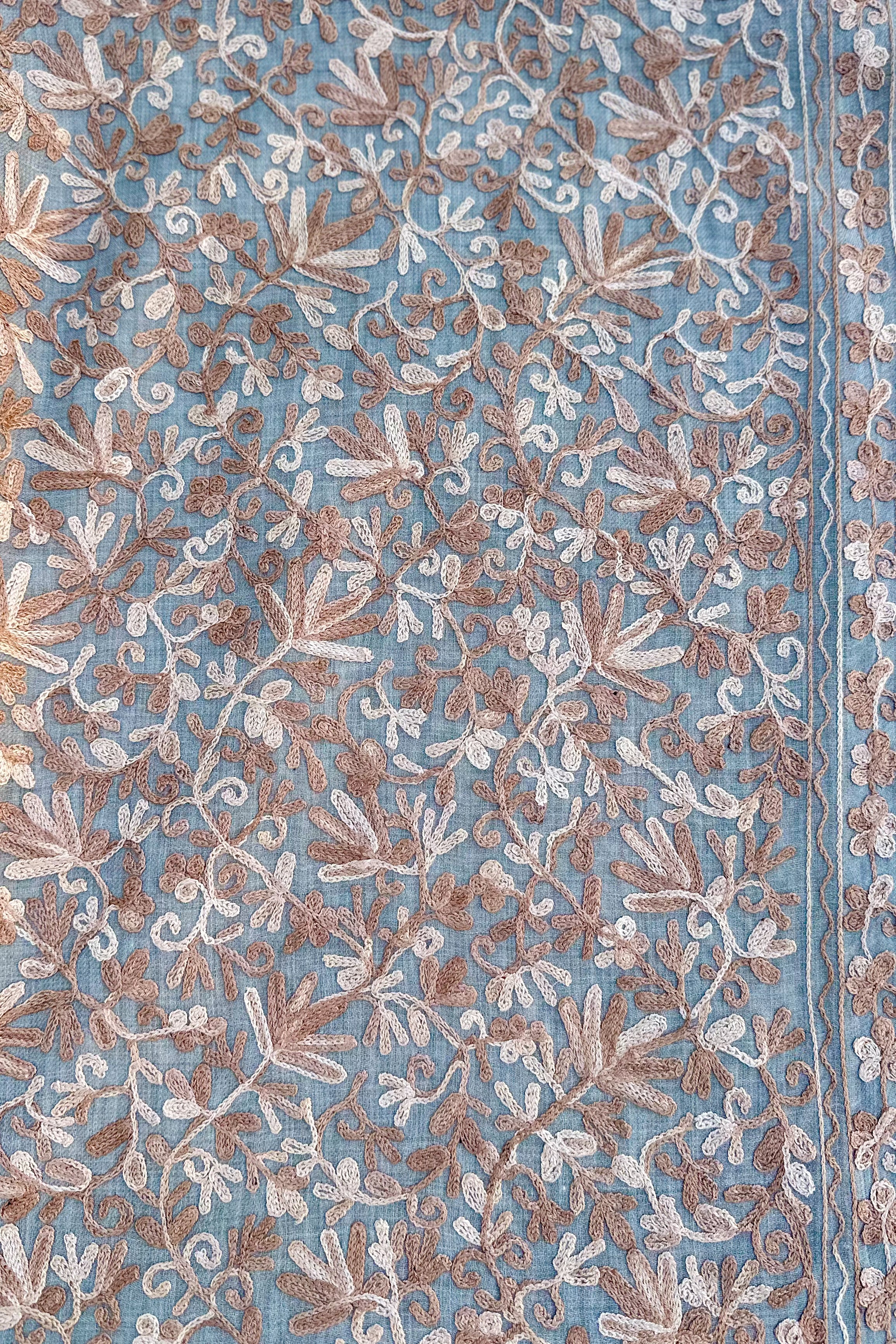 Embroidered Pashmina In Naturals
