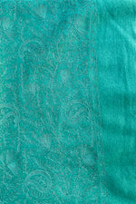 Embroidered Cashmere Pashmina In Fern