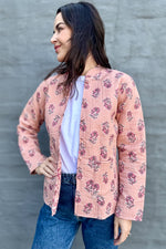 Quilted Cotton Jacket In Dusty Rose