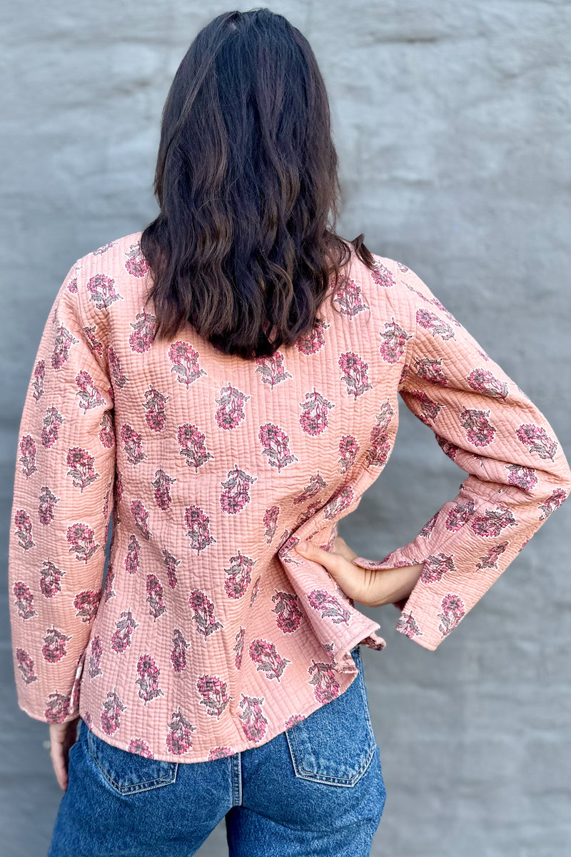 Quilted Cotton Jacket In Dusty Rose