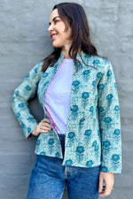 Quilted Cotton Jacket In Jade Marigold