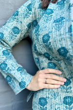 Quilted Cotton Jacket In Jade Marigold
