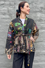 Kantha Jacket In Ebony