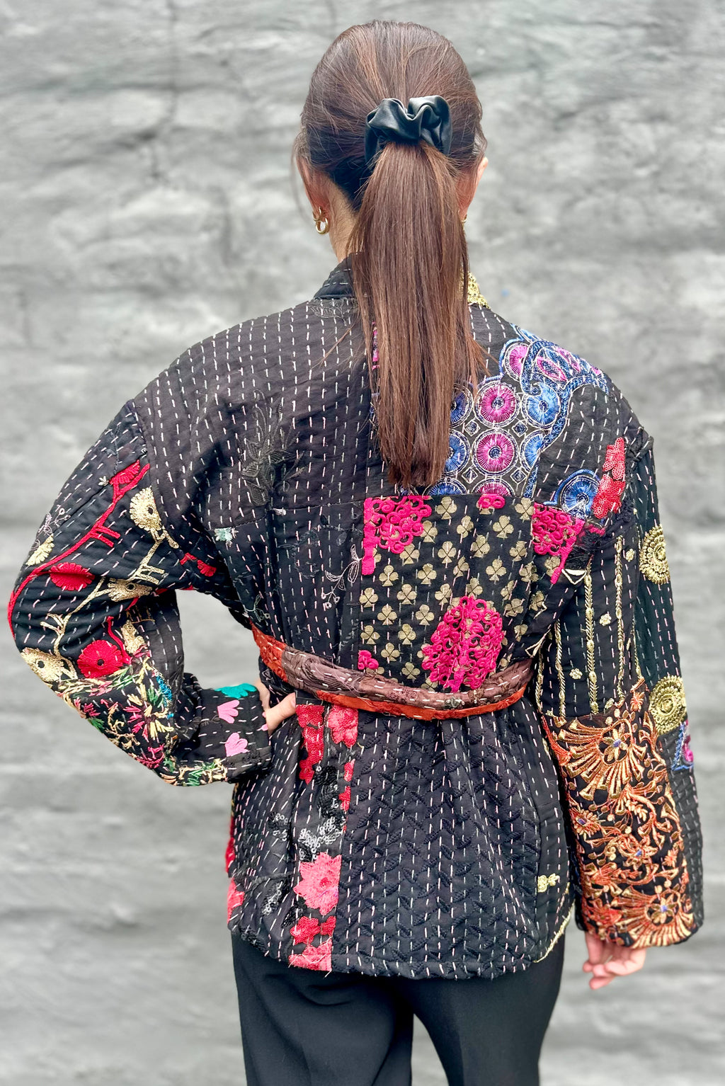 Kantha Jacket In Pitch