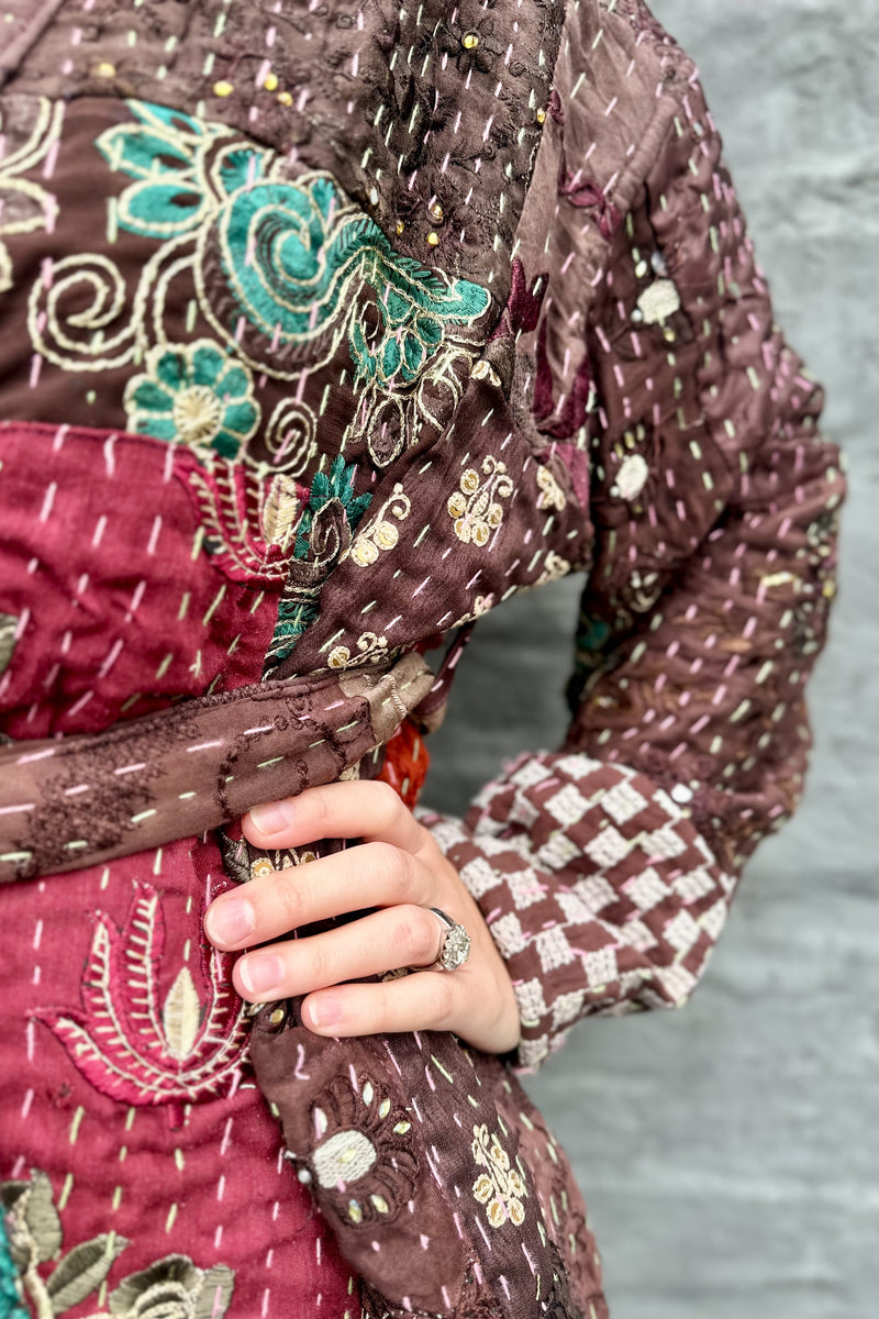 Kantha Jacket In Umber