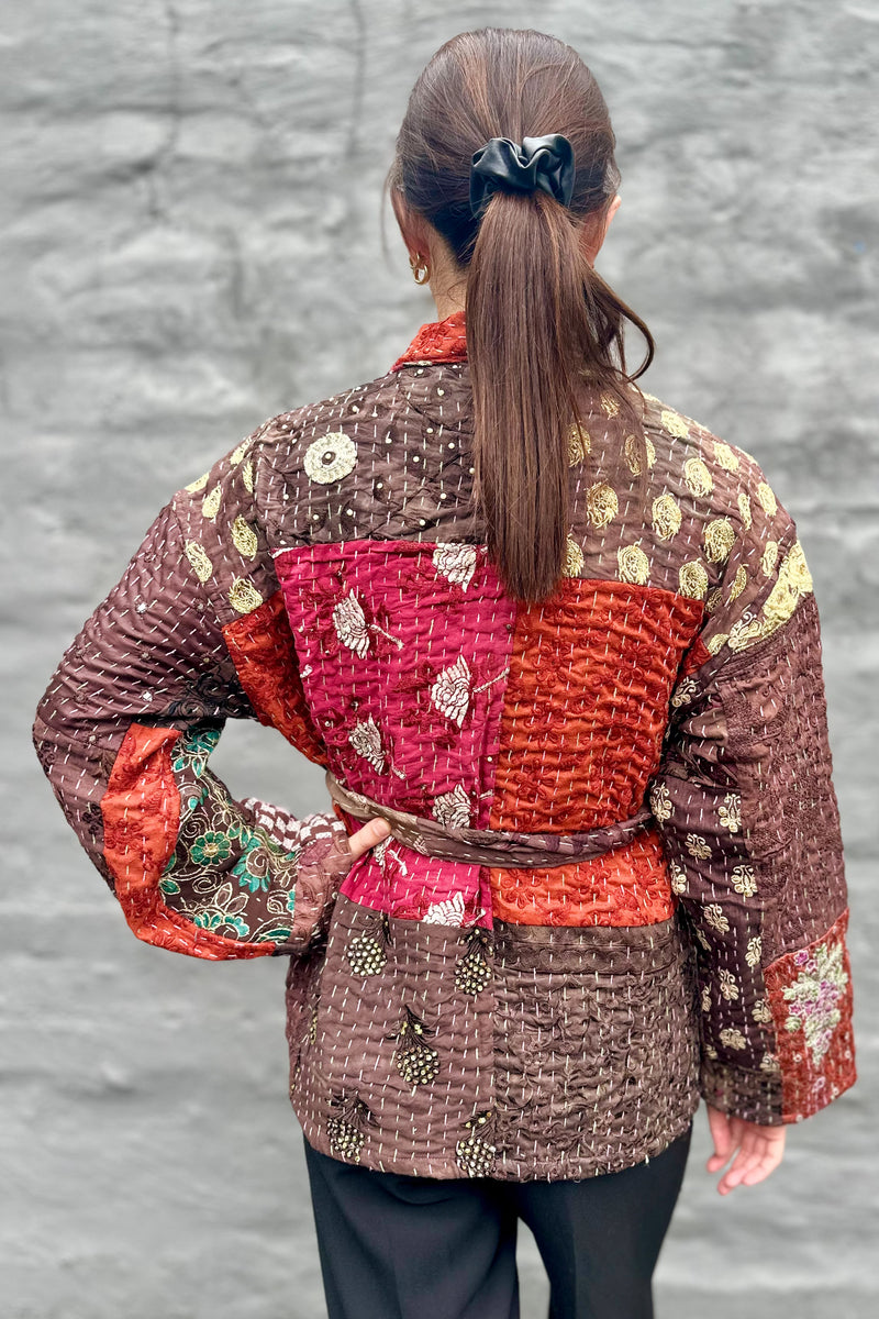 Kantha Jacket In Umber