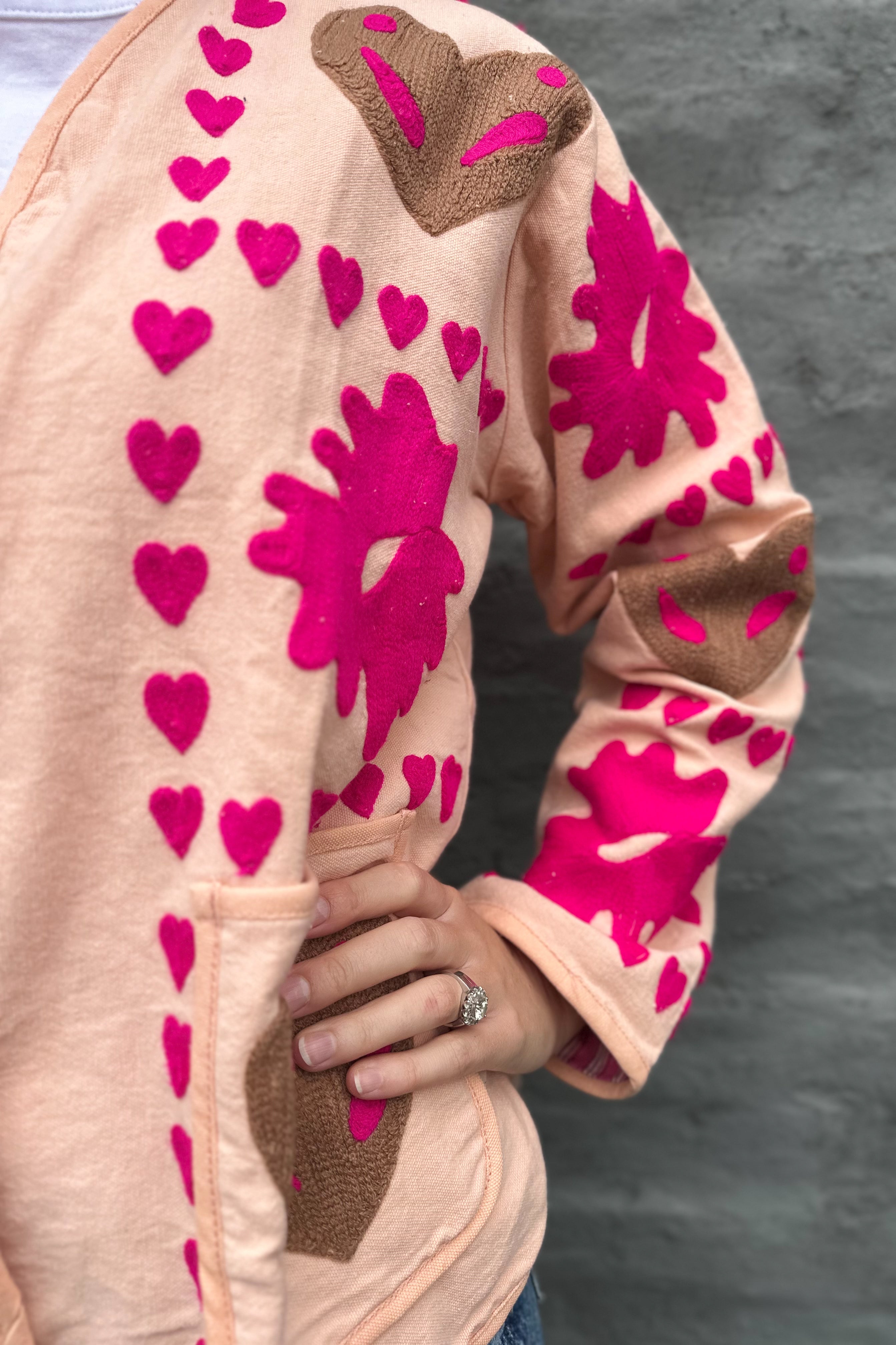 Cotton Love Jacket In Peachy Pink