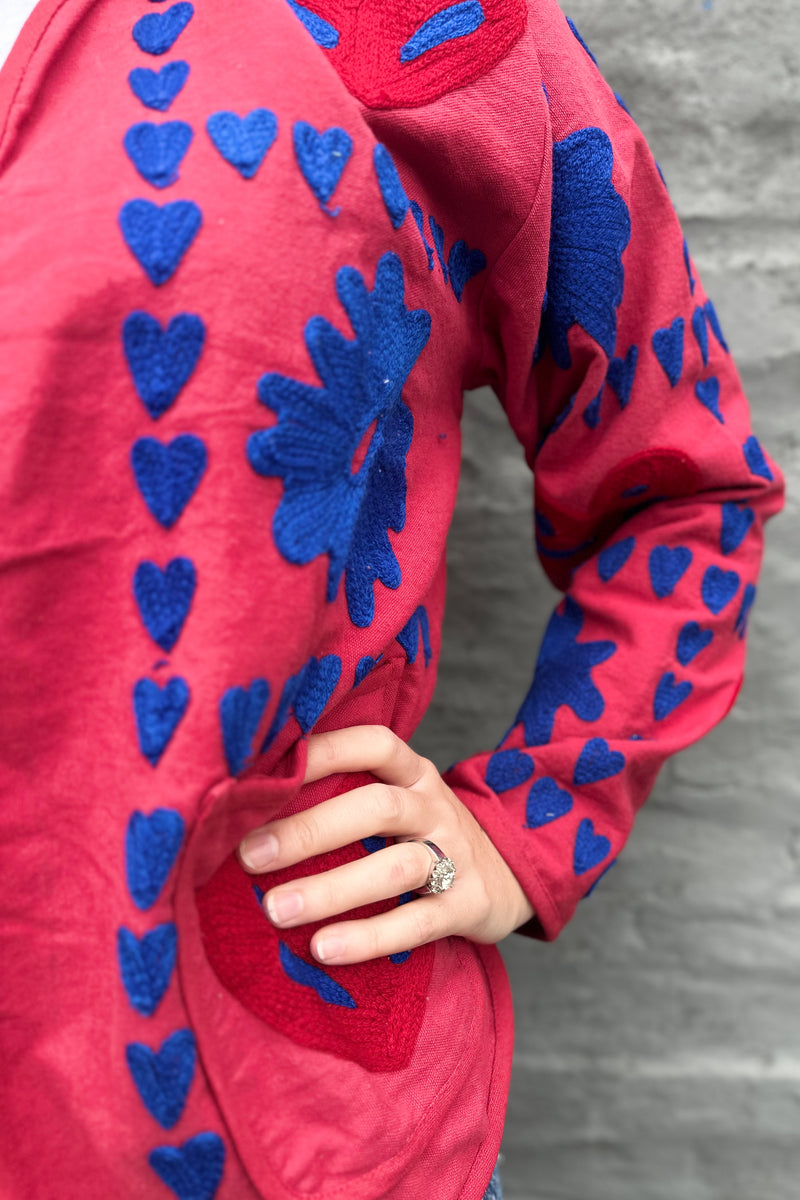 Cotton Love Jacket In Red