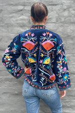 Velvet Suzani Jacket In Midnight