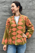 Poppy Velvet Jacket In Olive Sunset