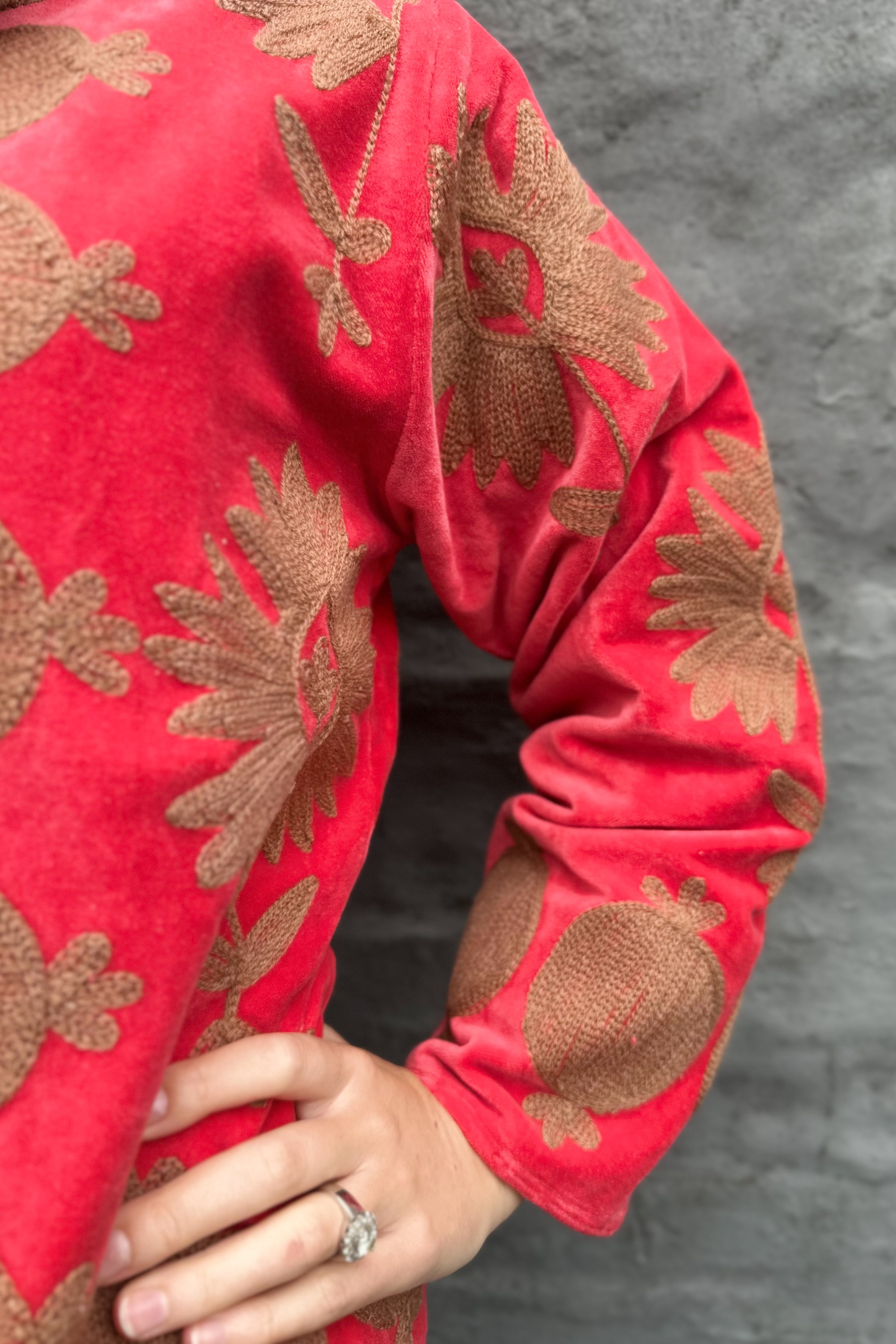 Poppy Velvet Jacket In Tangerine Mocha