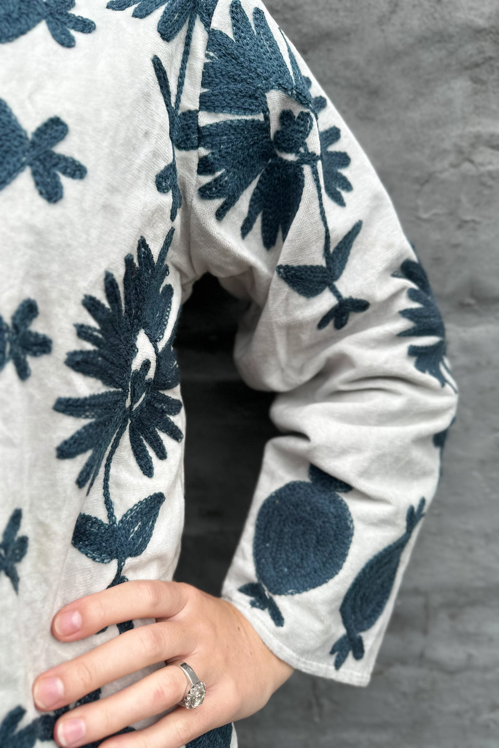 Poppy Velvet Jacket In Icey Slate