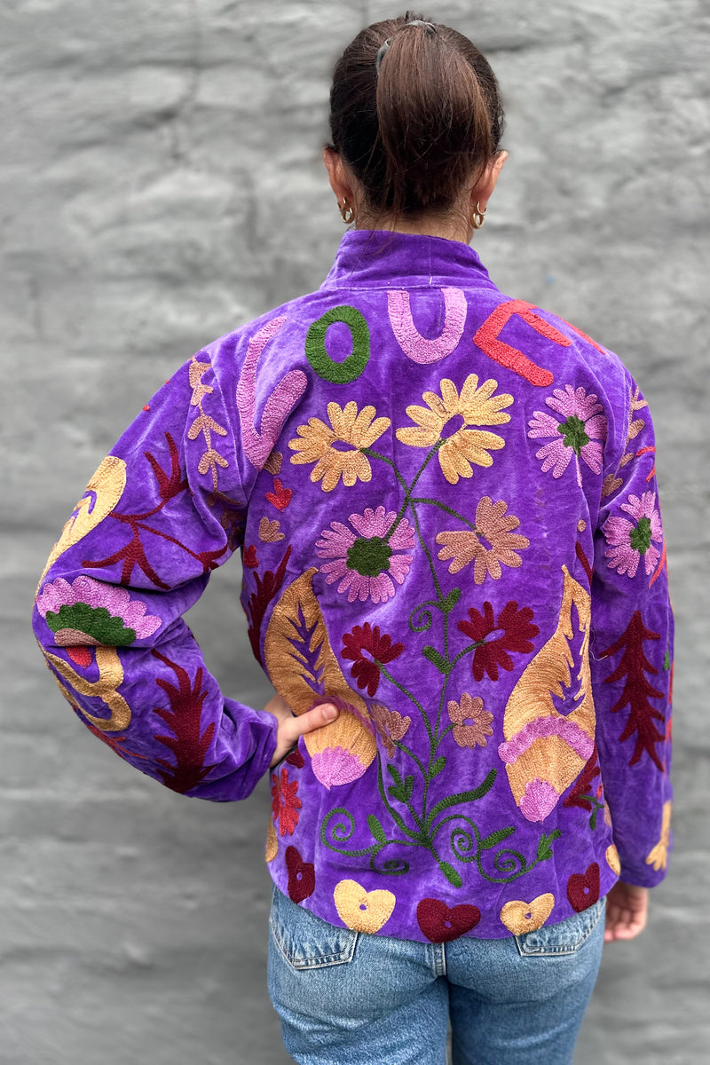 Velvet Love Jacket In Purple