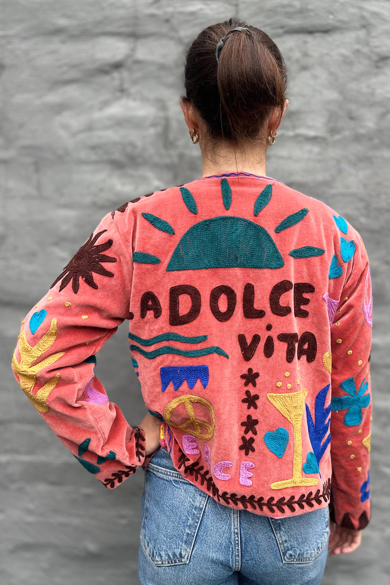 Dolce Vita Jacket In Salmon Peach