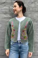Quilted Velvet Jacket In Sage