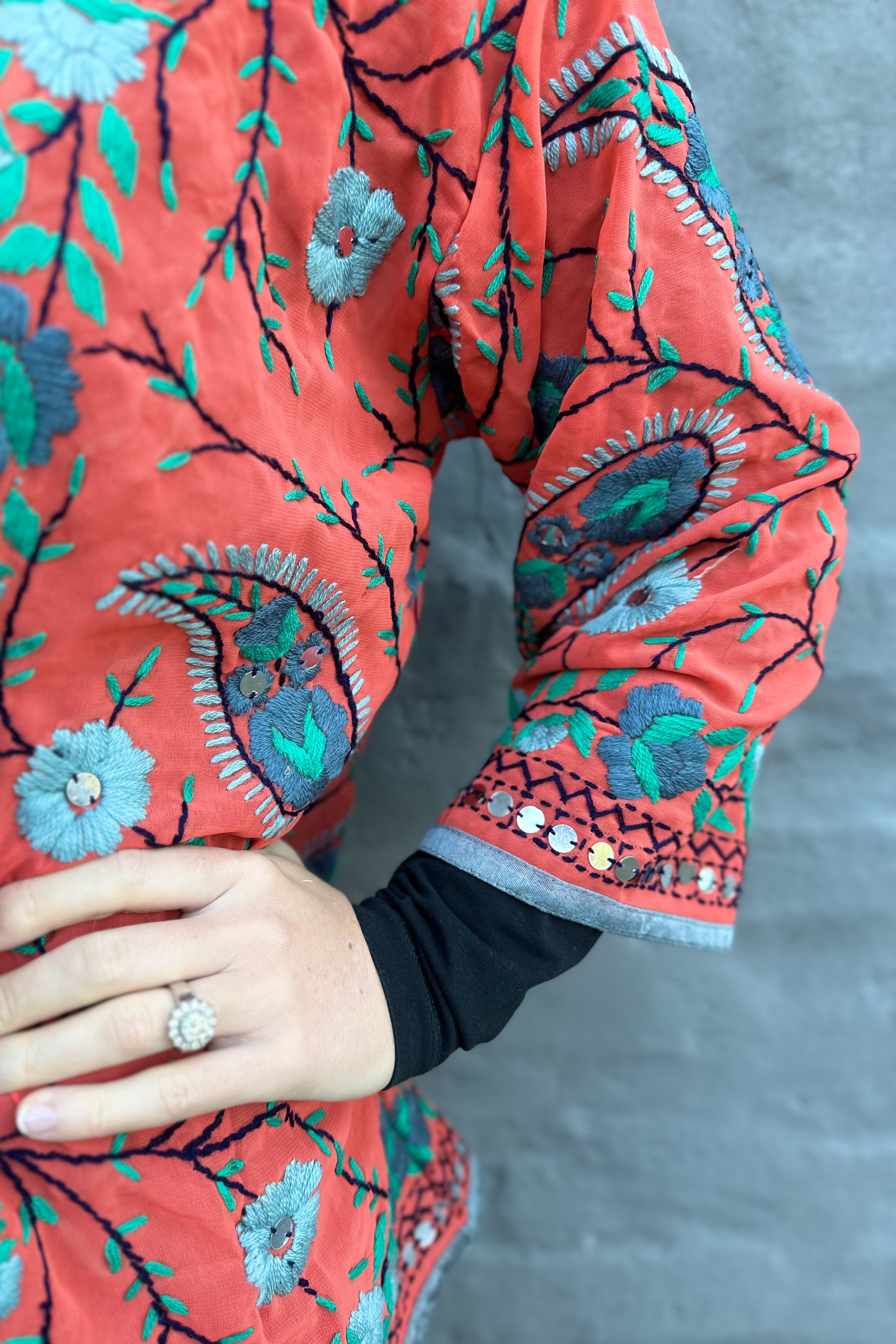 Phulkari Jacket In Pumpkin Paisley