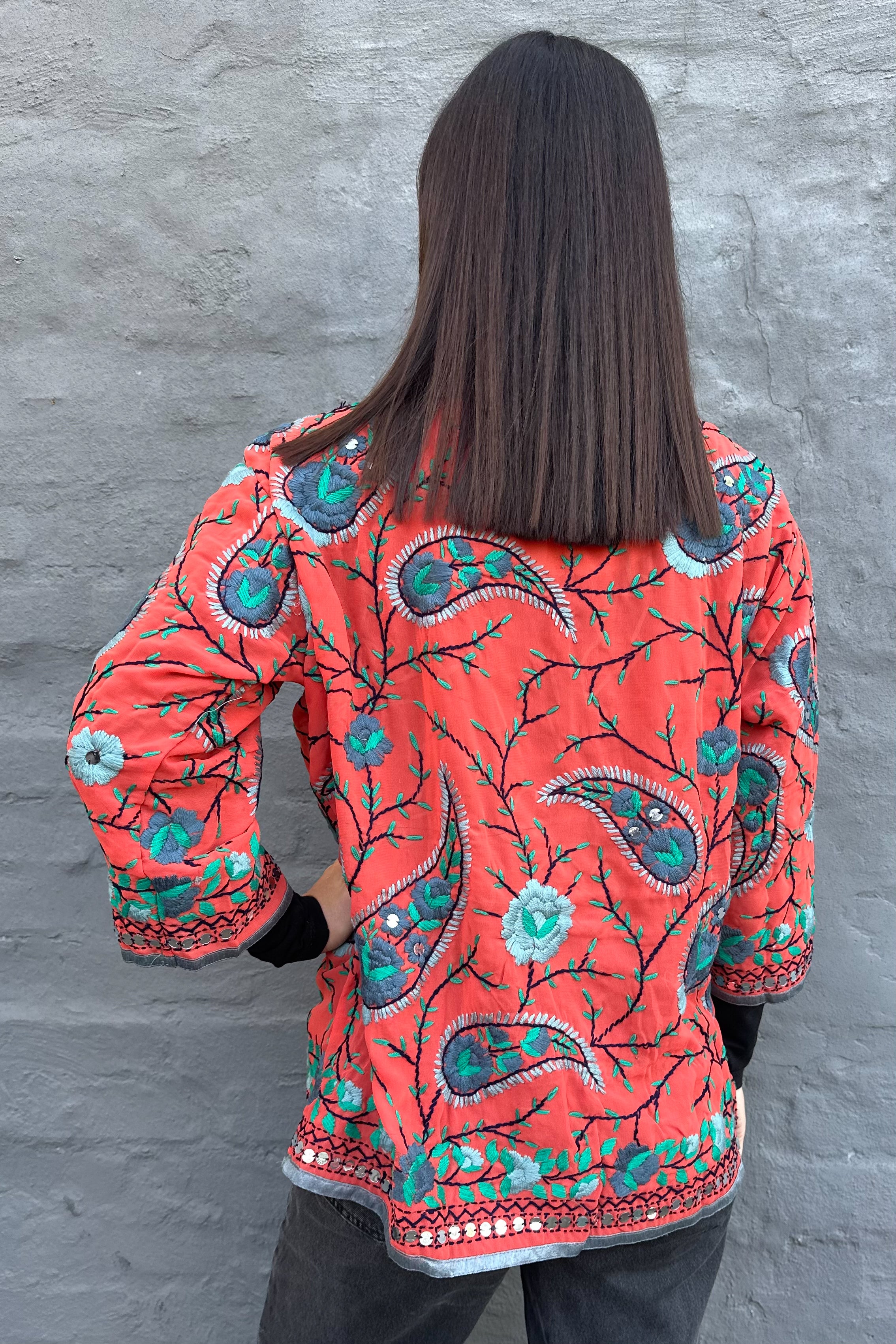 Phulkari Jacket In Pumpkin Paisley