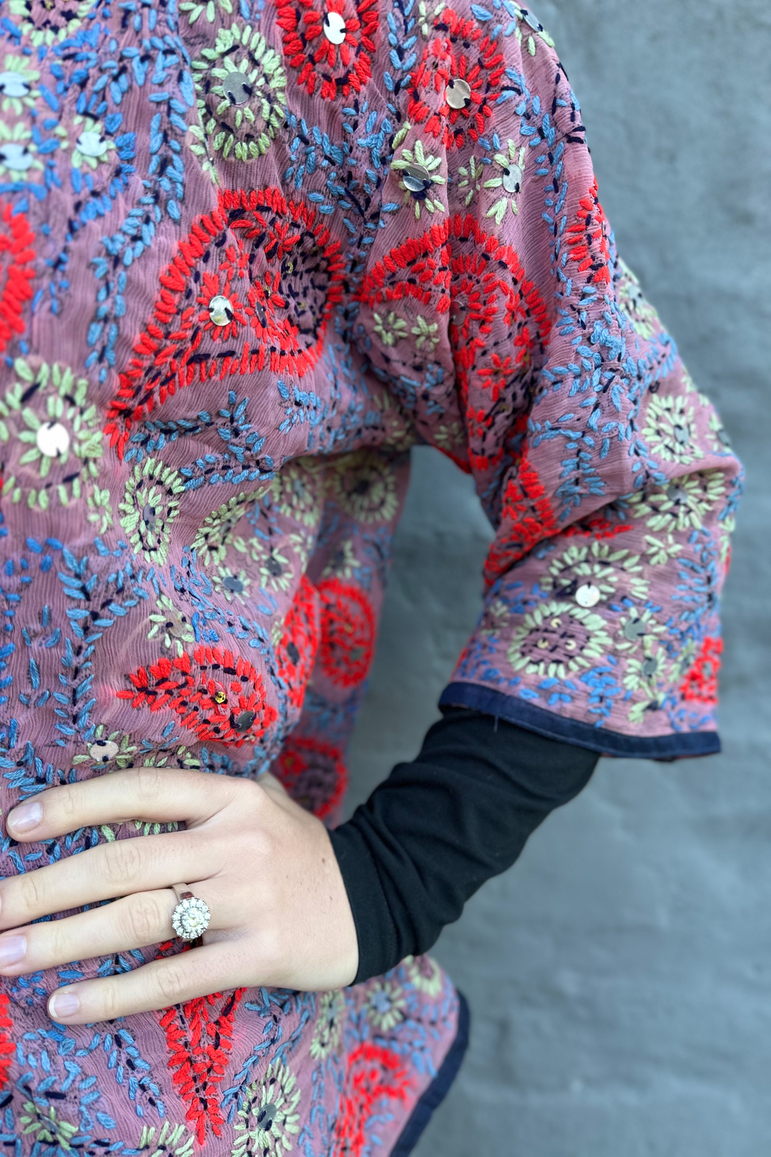 Phulkari Jacket In Lilac Paisley