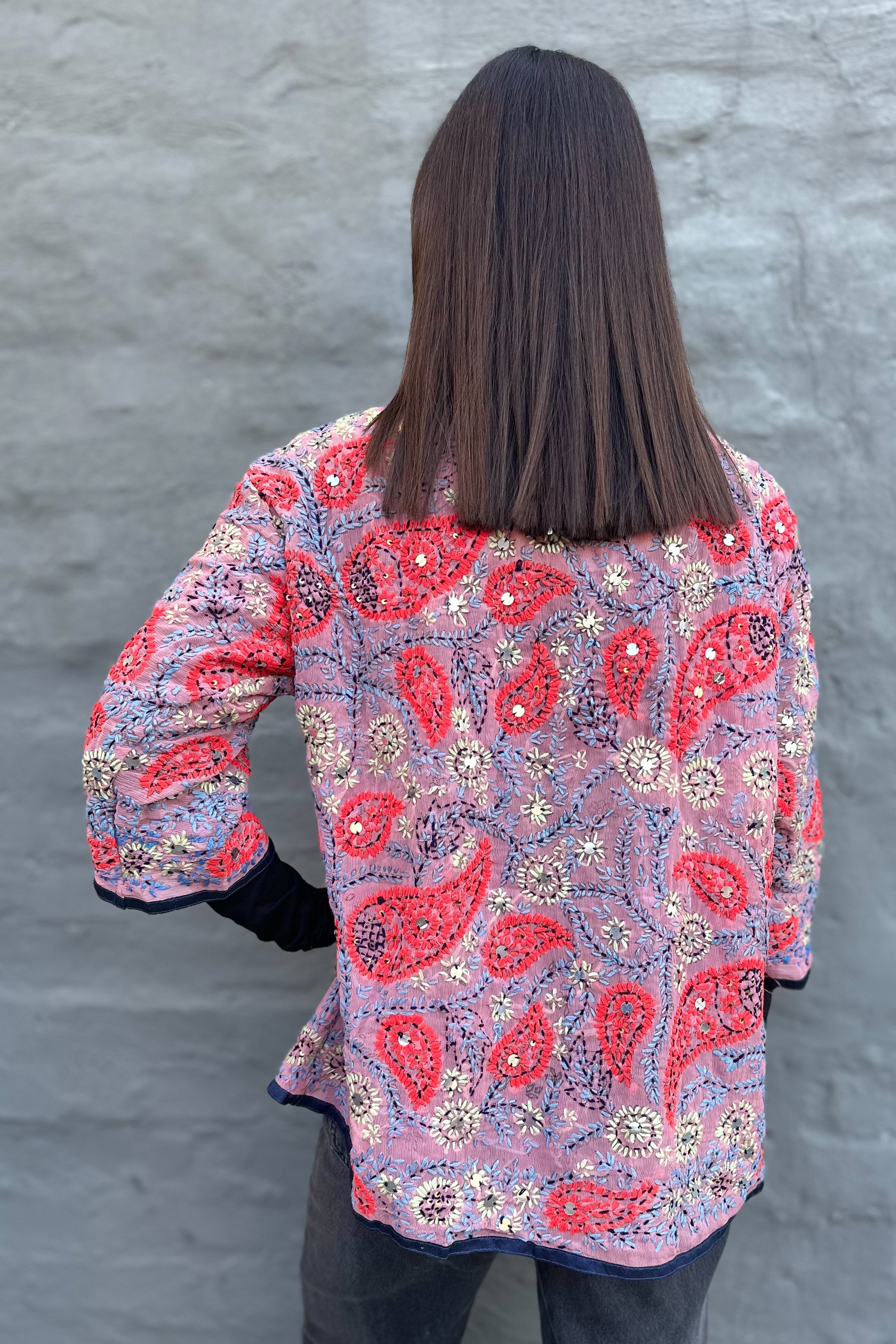 Phulkari Jacket In Lilac Paisley