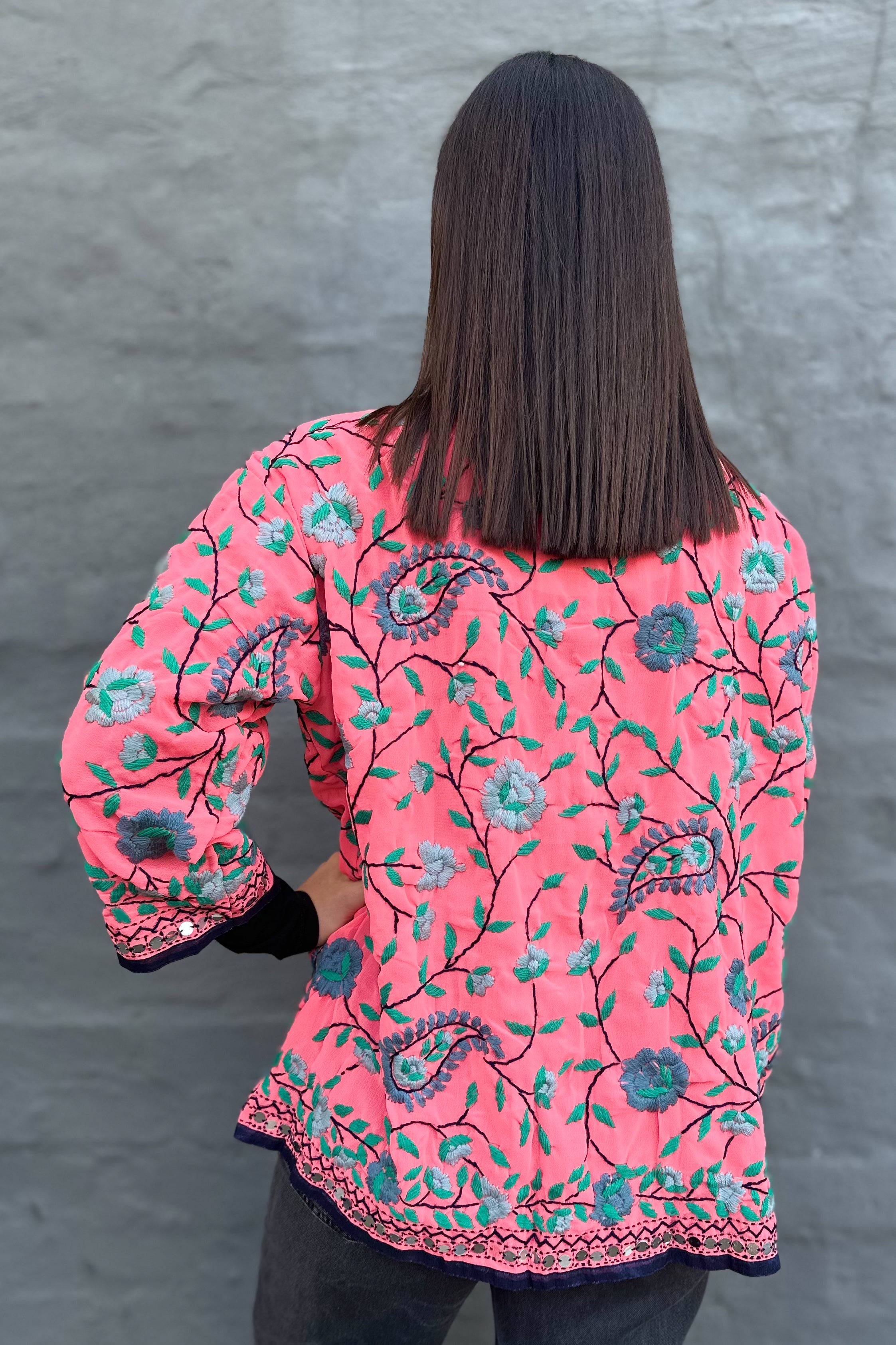 Phulkari Jacket In Pinky Paisley